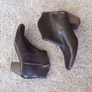 Isabel marant black western boho leather boots 37